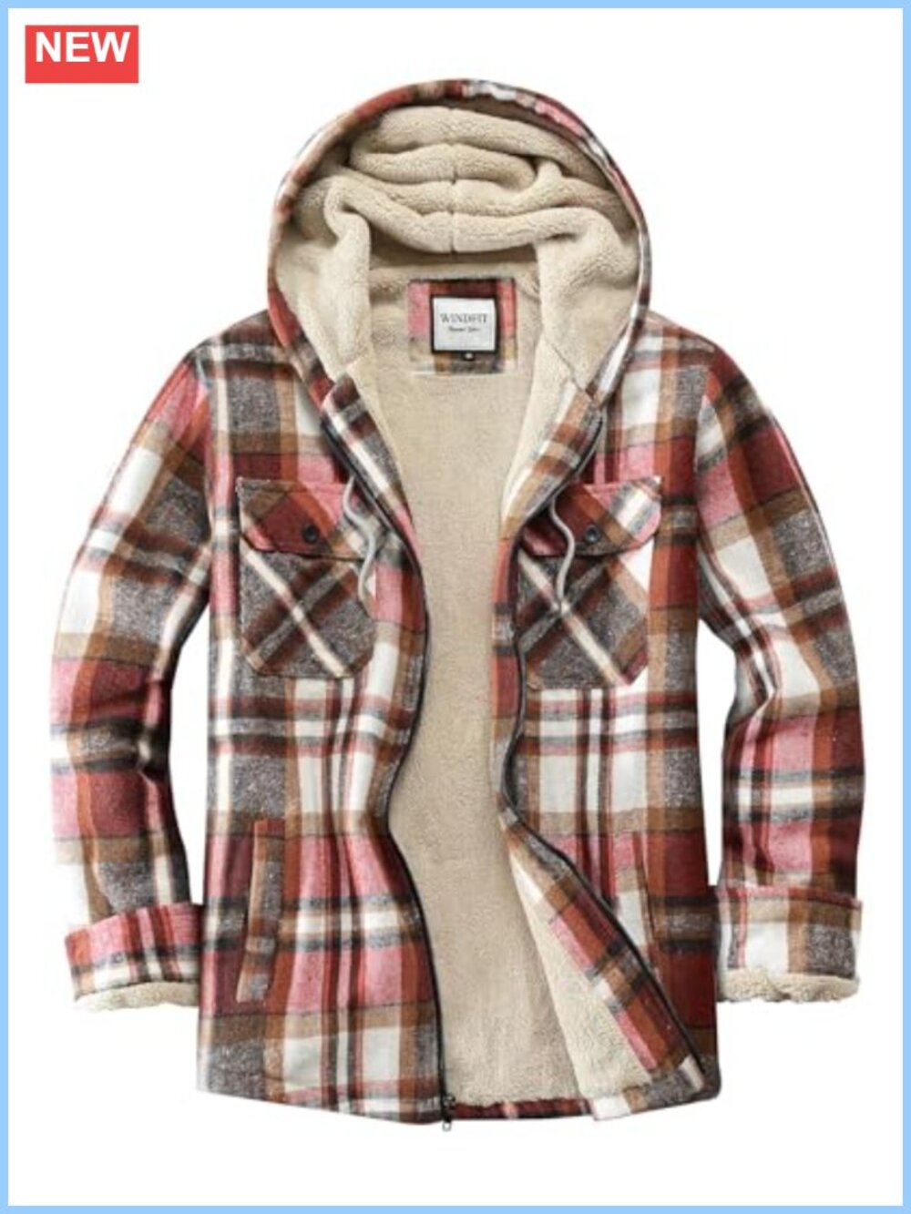 Women's Full Zip Plaid Flannel Sherpa Lined Fleece Jacket Warm Winter Coat